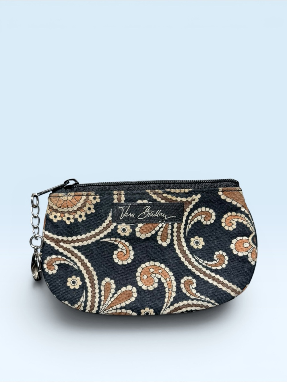 Vera Bradley Clip Zip ID Case Caffe Latte